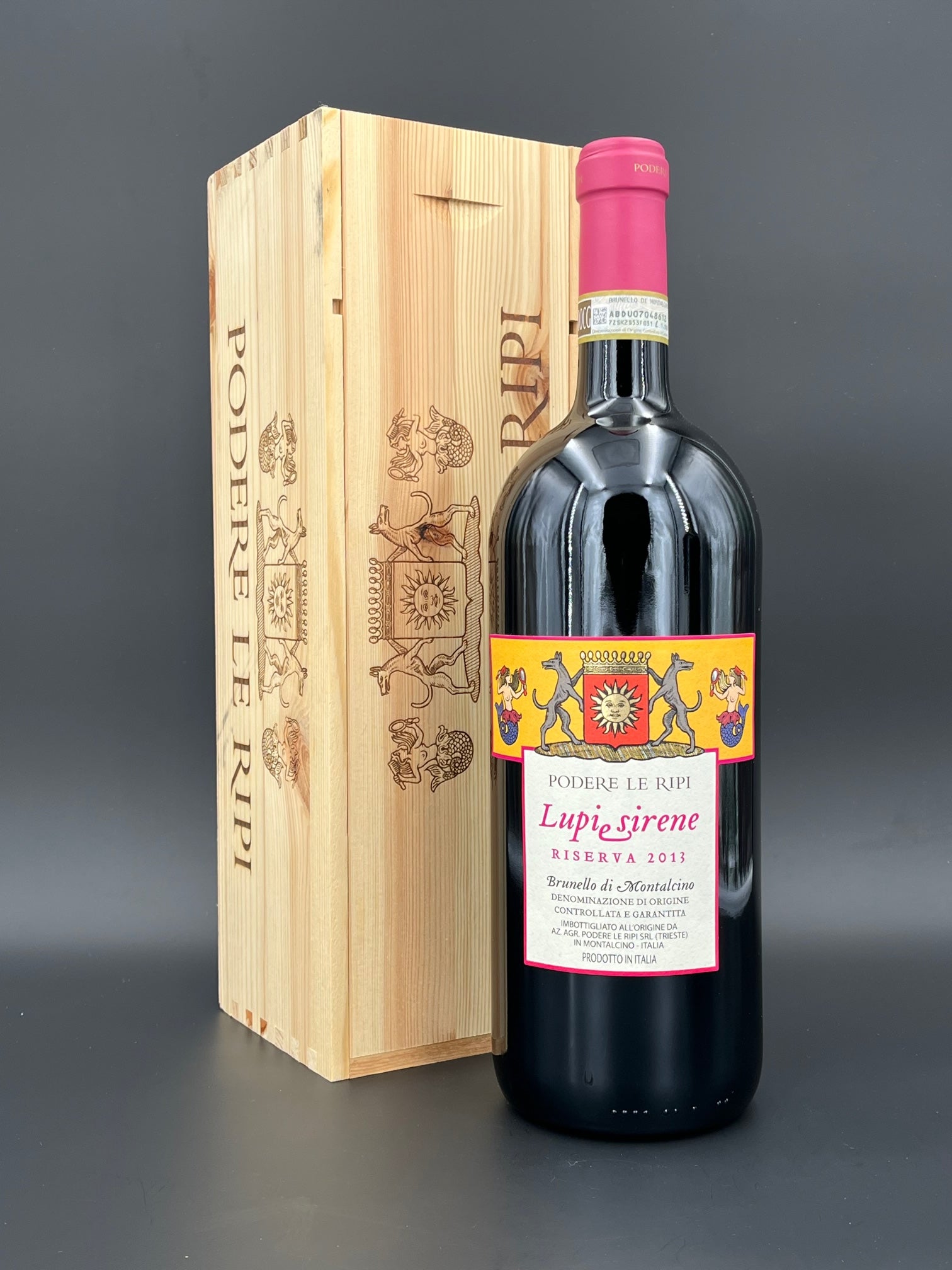 "Lupi e Sirene" Brunello di Montalcino Riserva 2013 Magnum in OHK | Podere Le Ripi