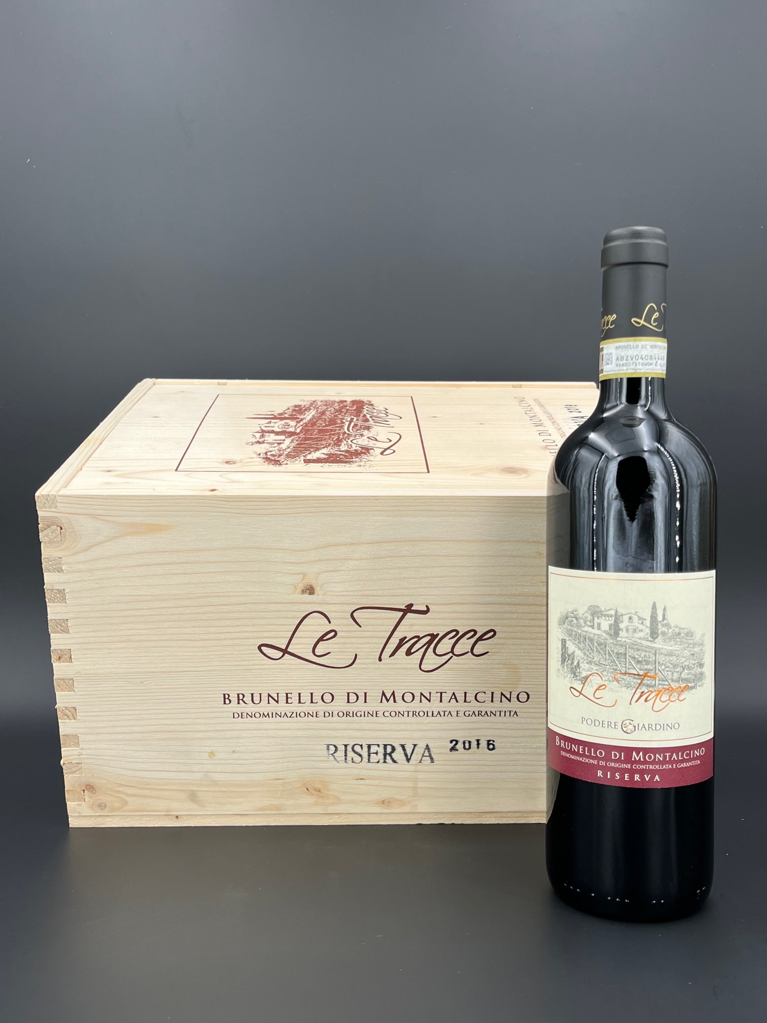 "Le Tracce" Brunello di Montalcino 2016 Riserva 6-er OHK  | Podere Giardino