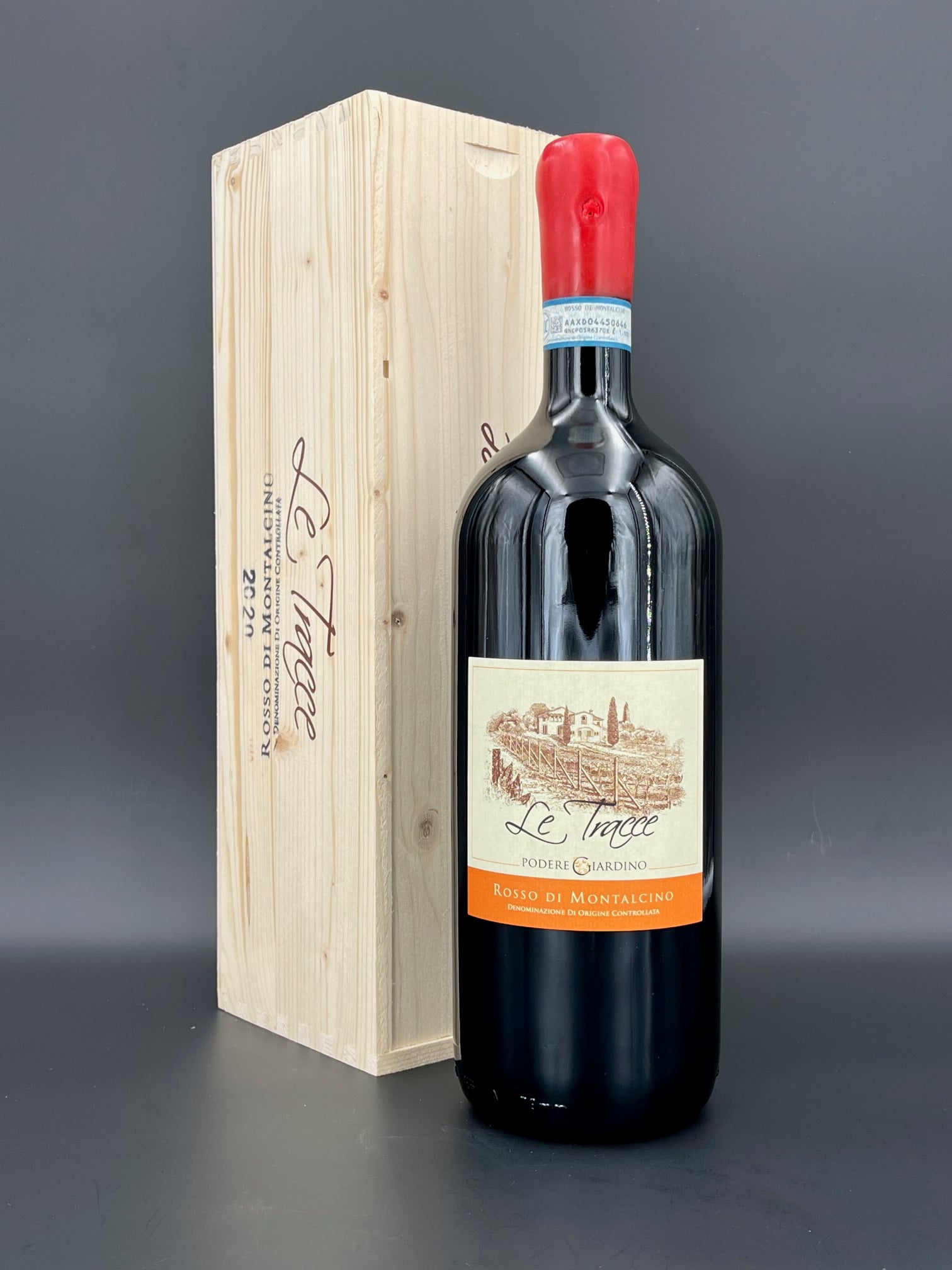 "Le Tracce" Rosso di Montalcino 2020 Biologico Magnum in OHK  | Podere Giardino