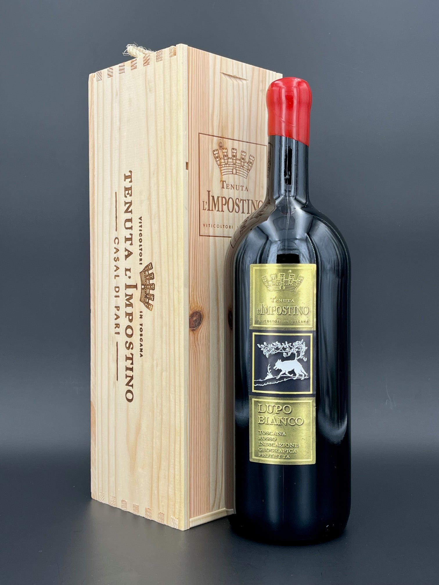 "Lupo Bianco" Toscana Rosso Biologico 2019 IGP Magnum in OHK  | Tenuta L`Impostino
